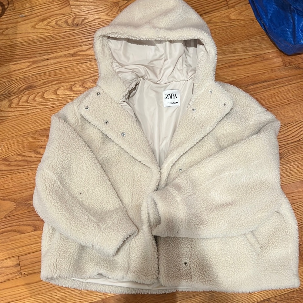 Zara Cream Teddy Jacket